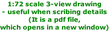 1:72 scale 3-view drawing - useful when scribing details (It is a pdf file,  which opens in a new window)